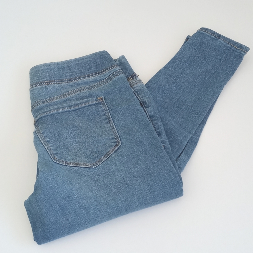 🌿Old Navy Women’s Blue Denim Mid Rise Slip On Jeans Jeggings Leggings 0 - Picture 6 of 8